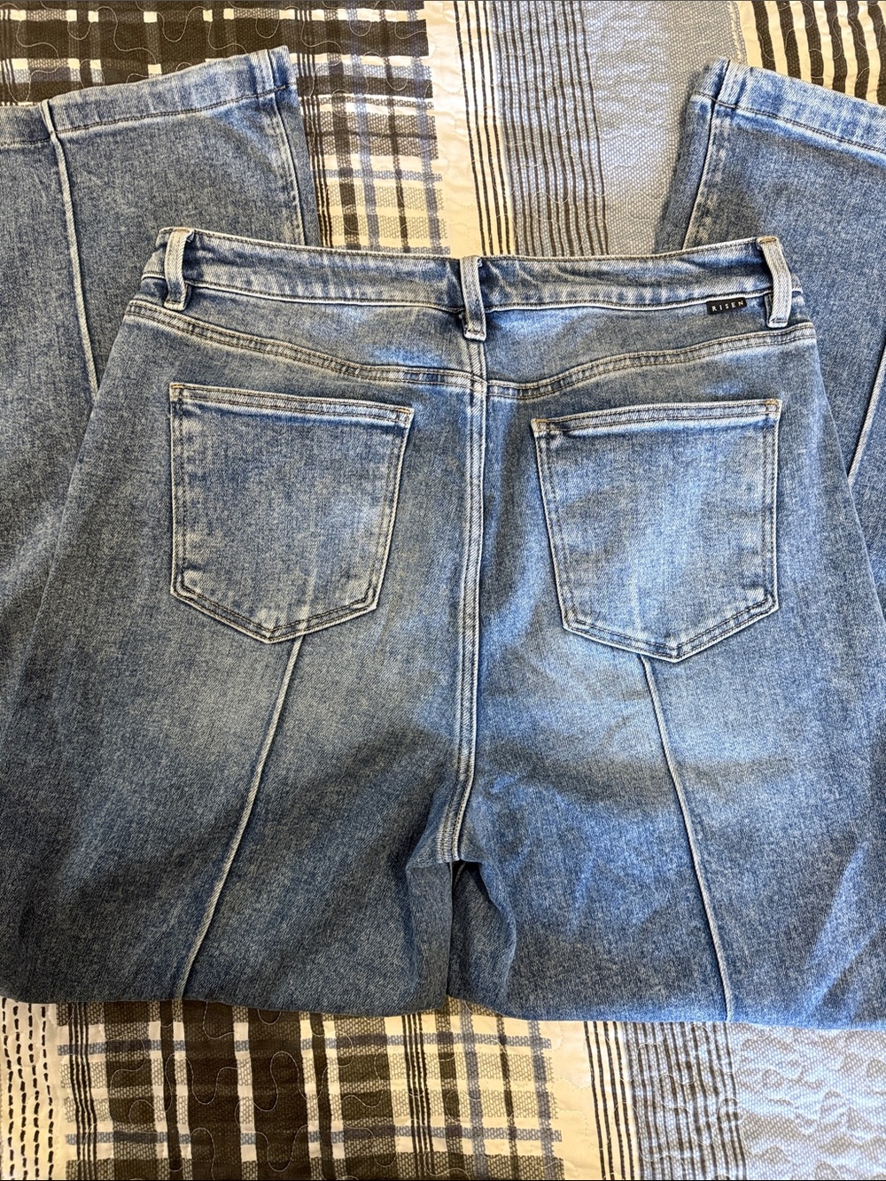 Wide-Leg Paneled Jeans in Light Blue Denim New without tags Never worn - Picture 6 of 9